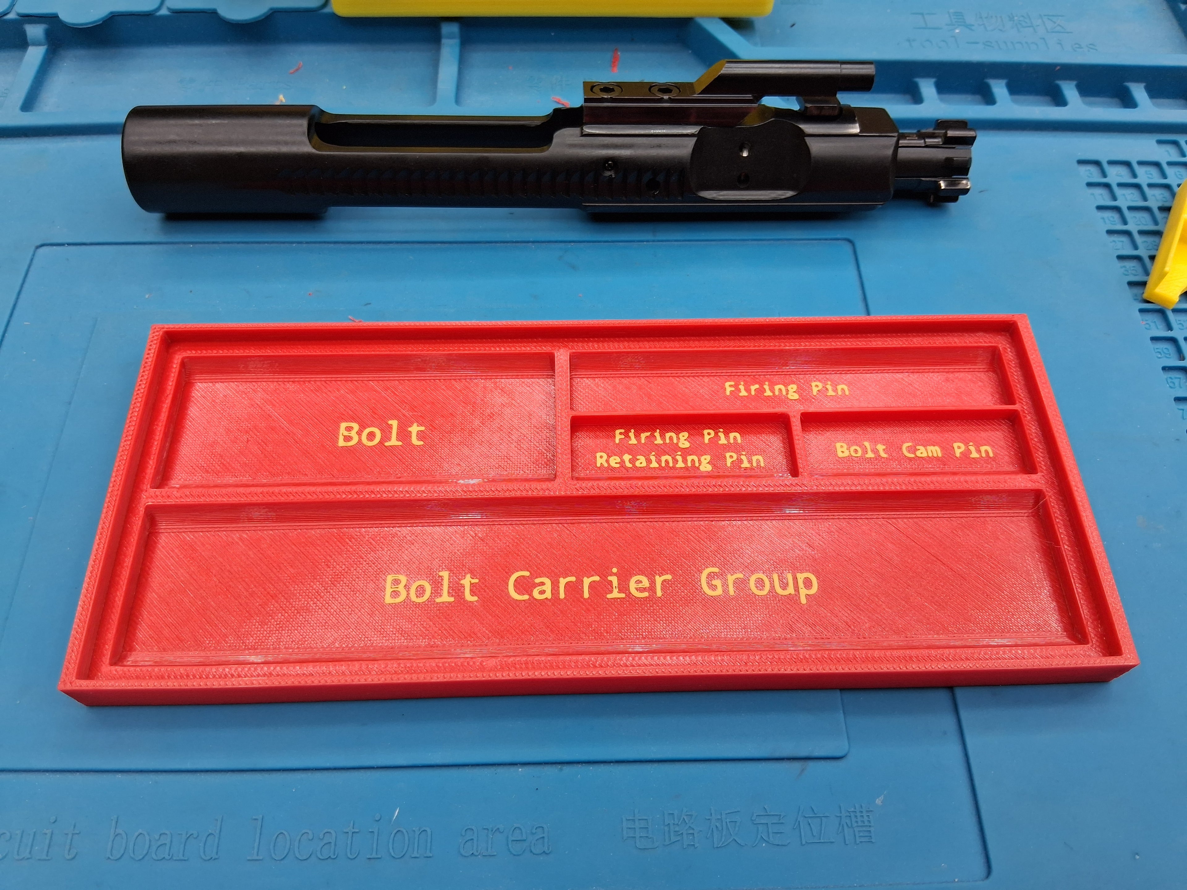 Rifle Parts Tray With Built In Labels